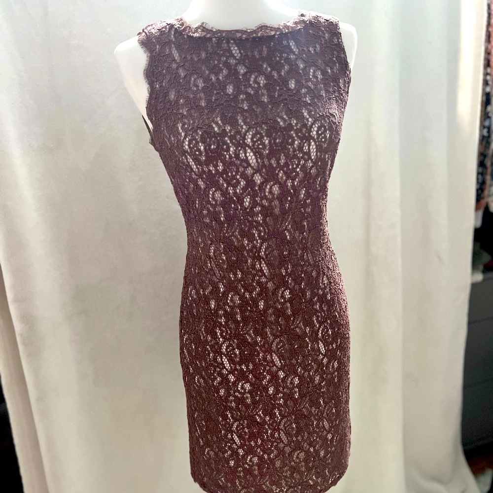 Adrianna Papell Pink lace mini dress